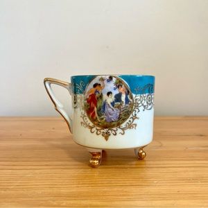 Antique Teacup Hand Painted Victorian Lady Goddess Cameo Porcelain Footed Gilded